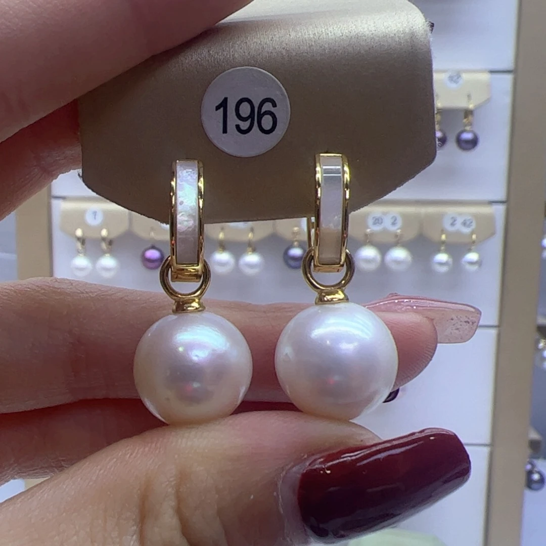 淡水珍珠耳饰银S925镶嵌