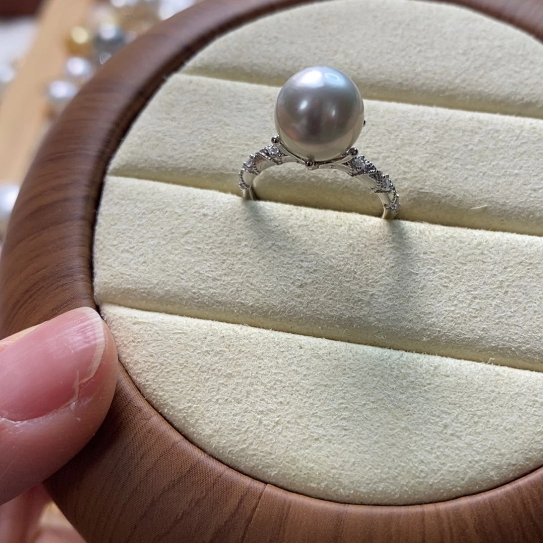 海水珍珠戒指银S925镶嵌
