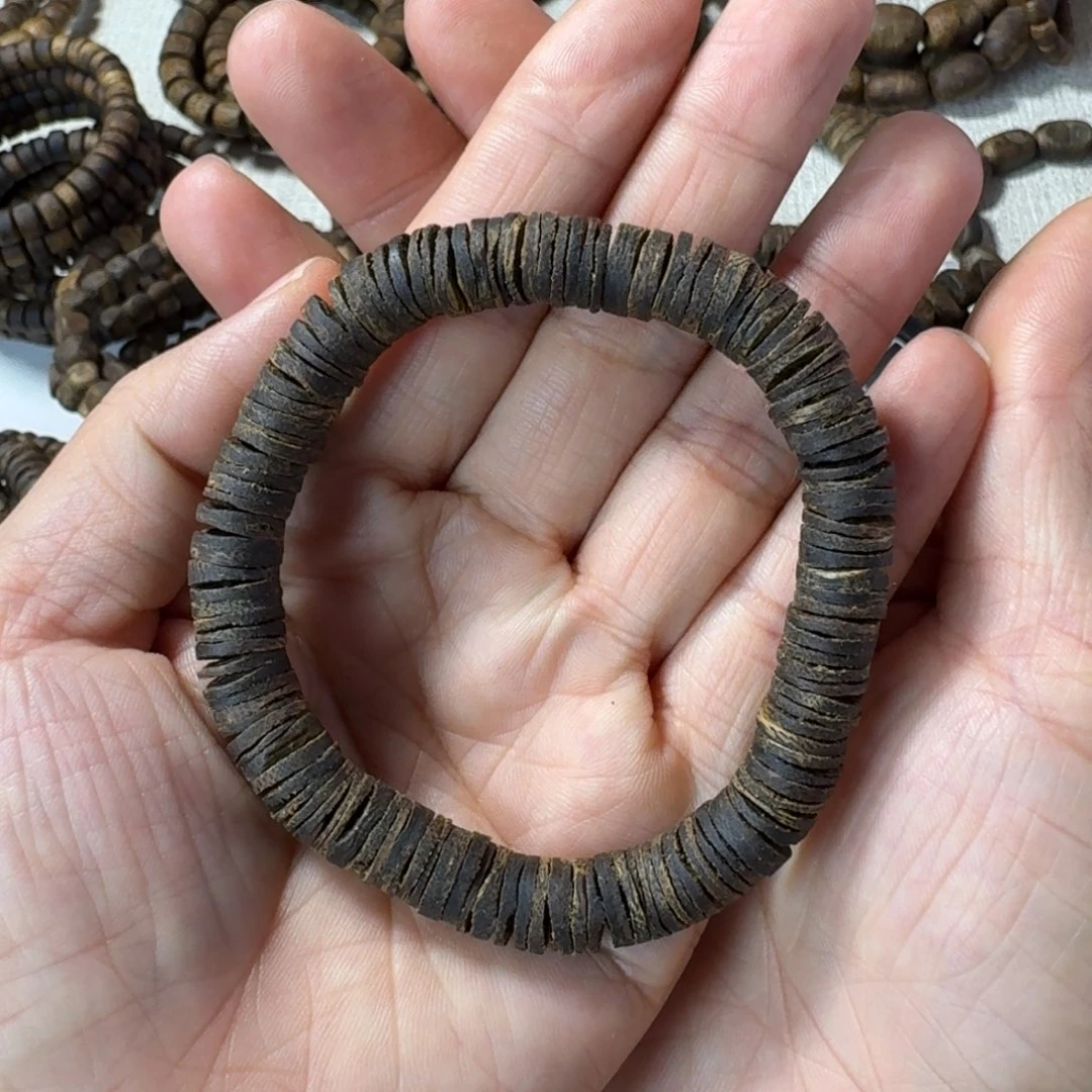 沉香木手串玥*奇楠药片单圈多样性发一