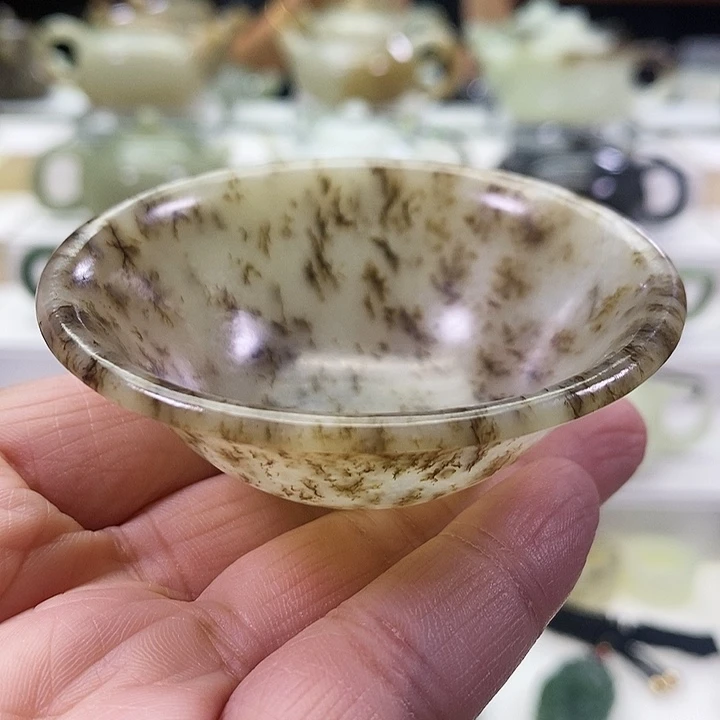 和田玉未镶嵌挂件茶杯40ml（微瑕）