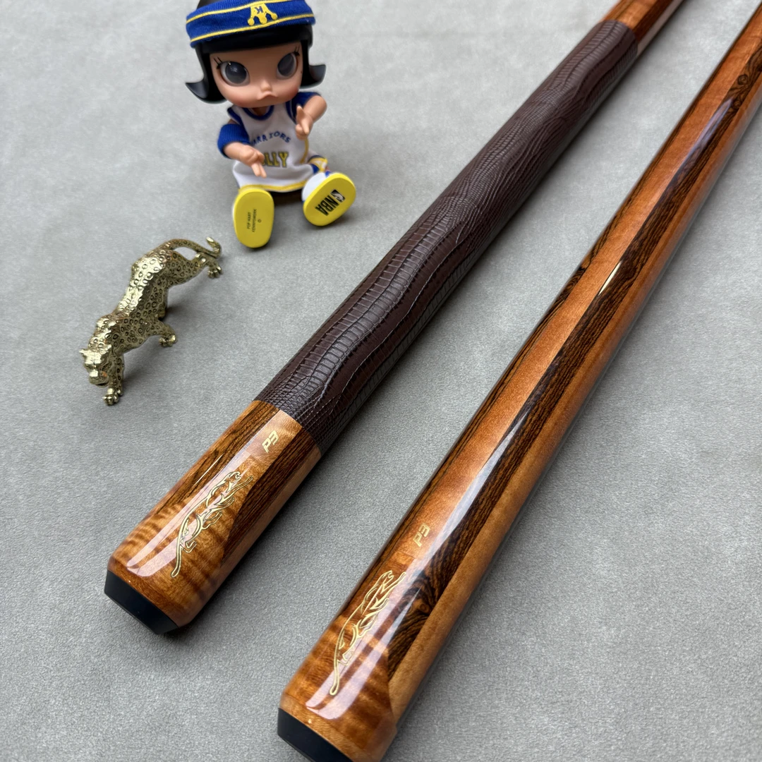 美洲豹限量款虎纹枫黄金檀P3中式八球美式九球台球杆