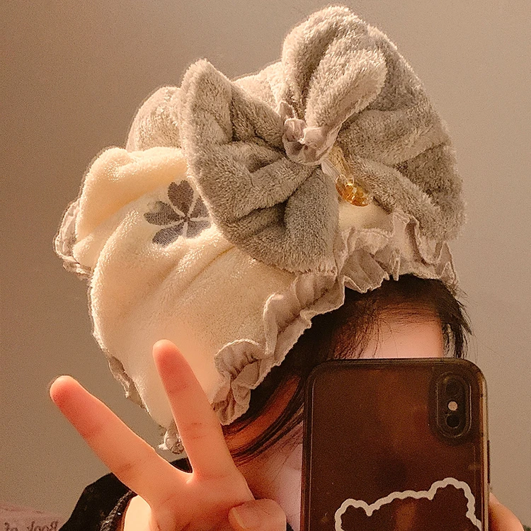 2025年新款干发帽女蝴蝶浴帽超强吸水速干加厚可爱干发巾长发巾LX