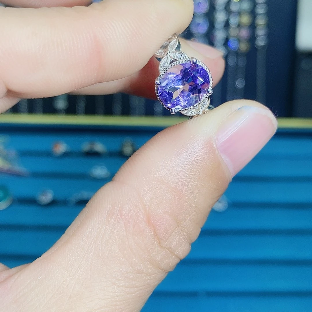 紫晶珠宝半成品银S925镶嵌