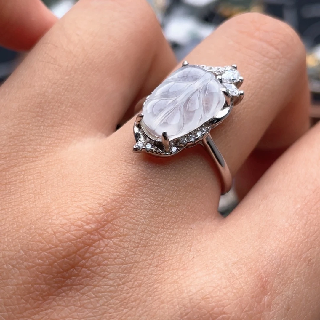 翡翠银S925镶嵌戒指11111