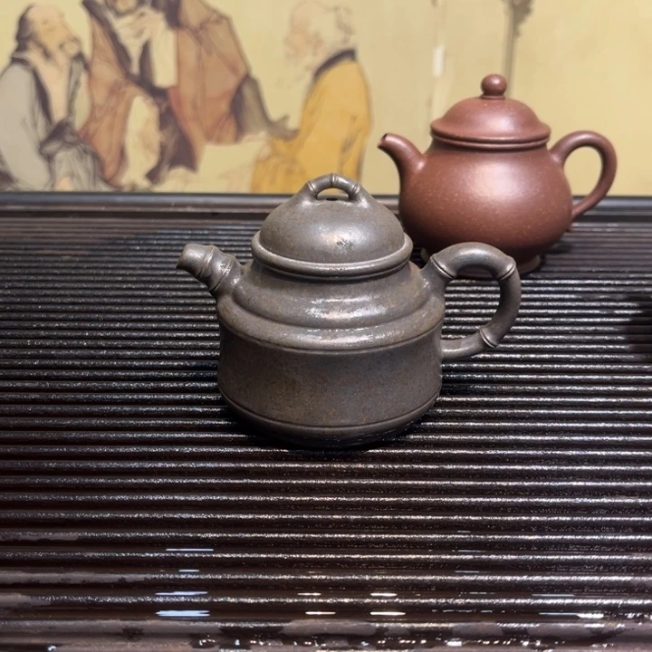 紫砂茶壶一*爱竹鼎紫泥