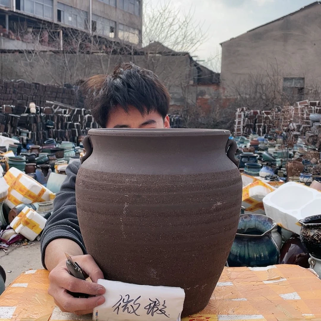 宜兴紫砂粗陶花盆