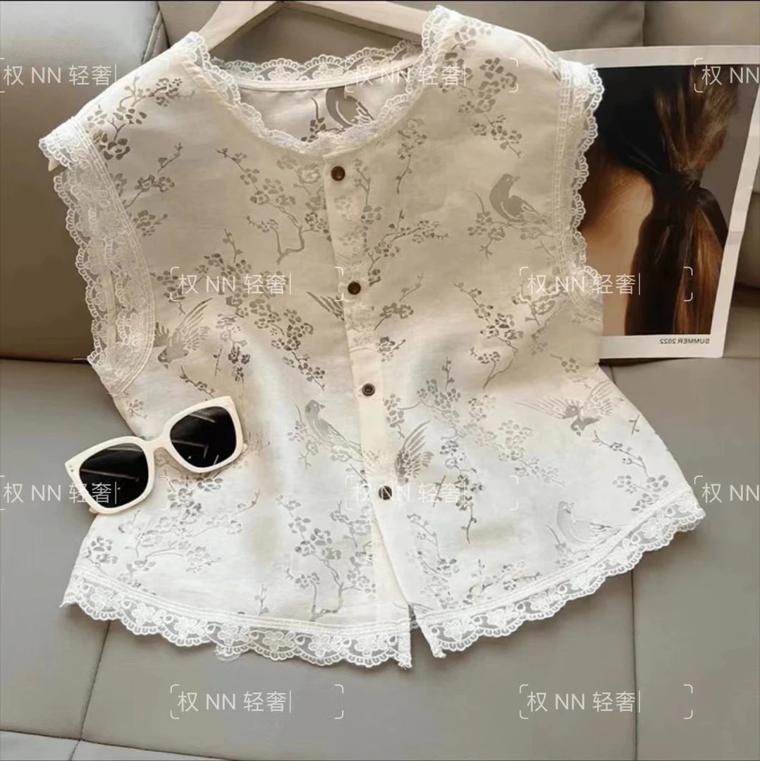 【月光匣】复古国风新中式提花马夹上衣女2025夏季无袖高级感薄款
