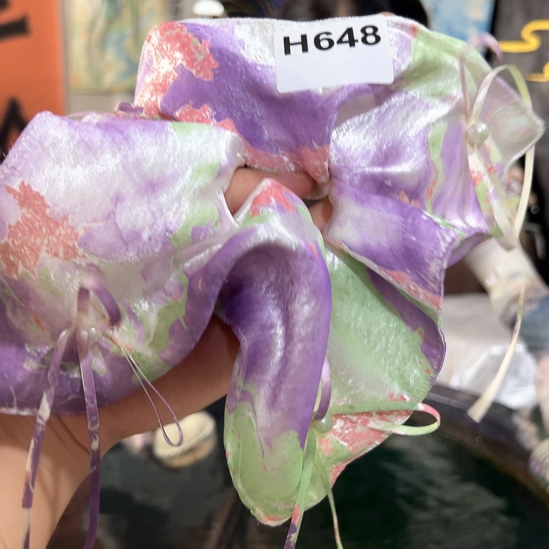 福**媽648绿紫粉新方巾