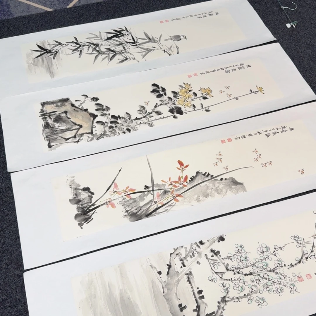 国画纯手绘山水花鸟纯手绘作品