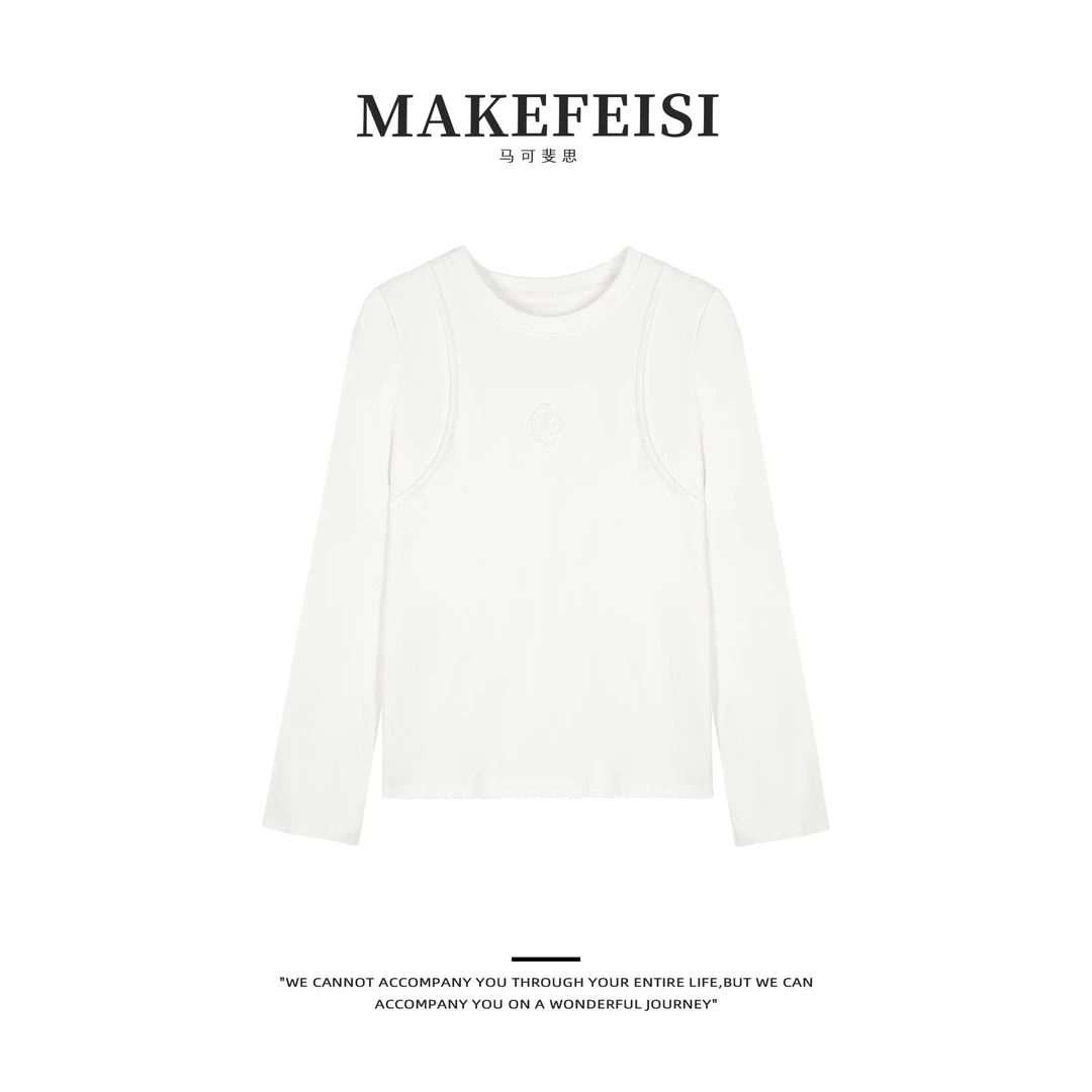 舒柔棉T|立体线玫瑰压花设计上衣SY827