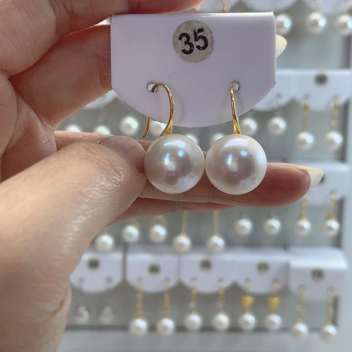 淡水珍珠耳饰银S925镶嵌
