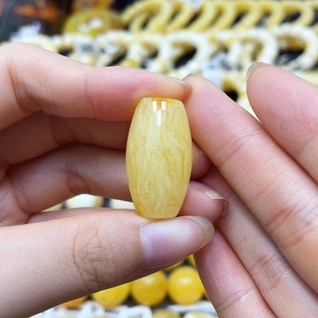 未镶嵌蜜蜡裸石沁色桶珠15.7✖️27.6mm