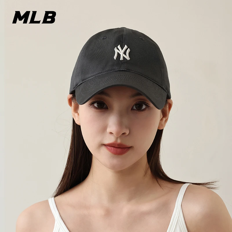 MLB韩国正品帽子NY洋基队棒球帽男女款弯檐LA春秋小标鸭舌帽CP77