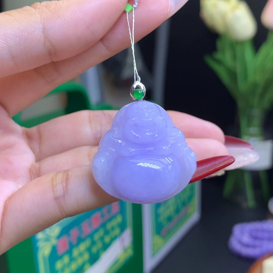 翡翠颈饰18K金镶嵌猪****6天然