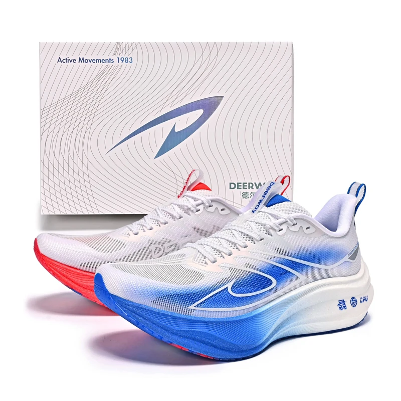 deerway疾风网面全掌碳板跑鞋耐磨透气马拉松训练运动鞋中长跑
