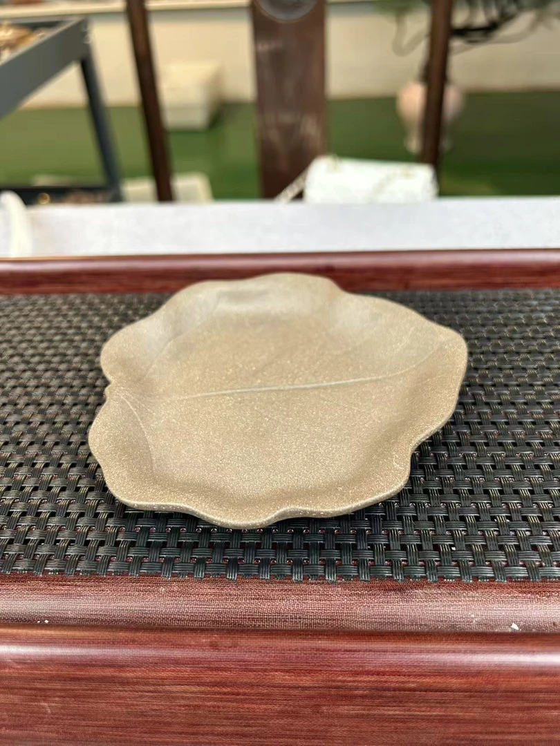 宜兴原矿紫砂手工制作功夫茶具一叶知秋杯垫