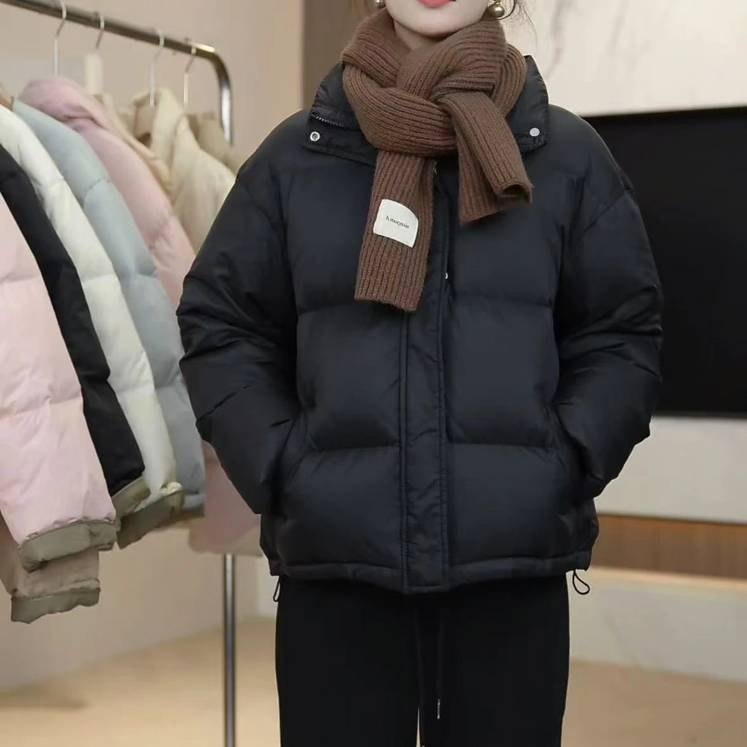 <羽意>小面包清货宽松保暖女短款时尚百搭立领鸭绒羽绒服