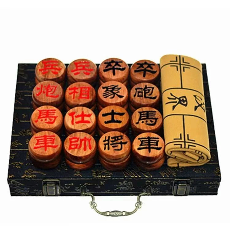 正宗红木高档缅甸花梨大果紫檀阴雕象棋礼盒套装适合成人高档礼品