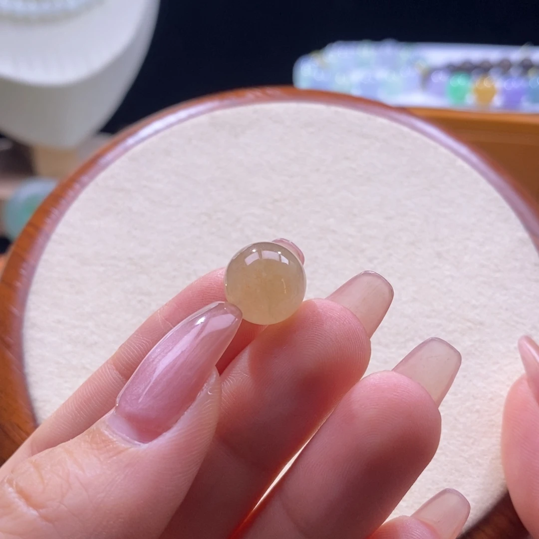 吊坠(不含链)未镶嵌翡翠翡翠夕阳色圆珠