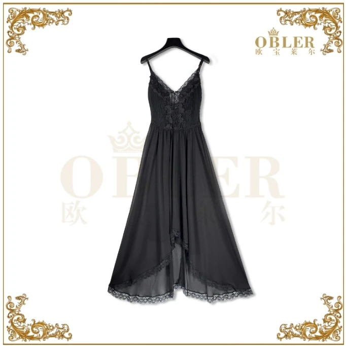 【欧宝莱尔】2025新款气质轻奢性感法式优雅修身吊带裙503-24278