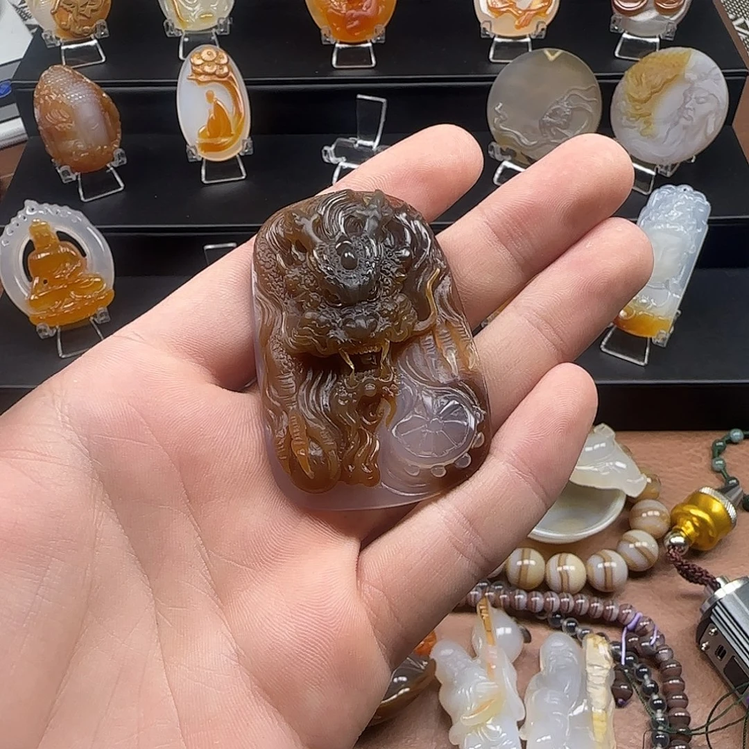 四***小玛瑙/玉髓未镶嵌吊坠(不含链)