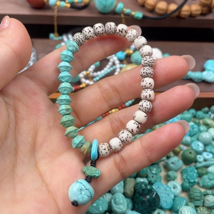 绿松石未镶嵌耳饰