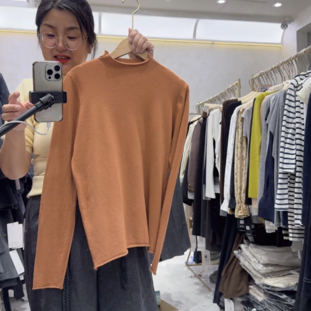 橘色针织衫135斤之内穿