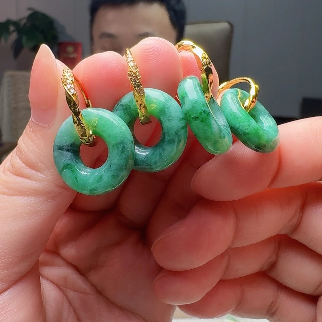 翡翠未镶嵌耳饰多样性发货其一