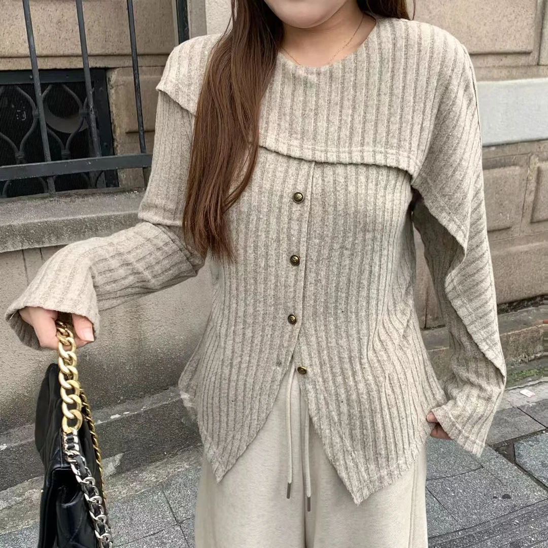盈盈&南岛风大码女装设计感厚款百搭针织衫胖mm显瘦打底衫ZYY2638