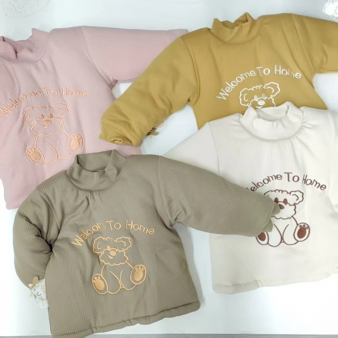 新款刺绣小狗打底棉袄59004