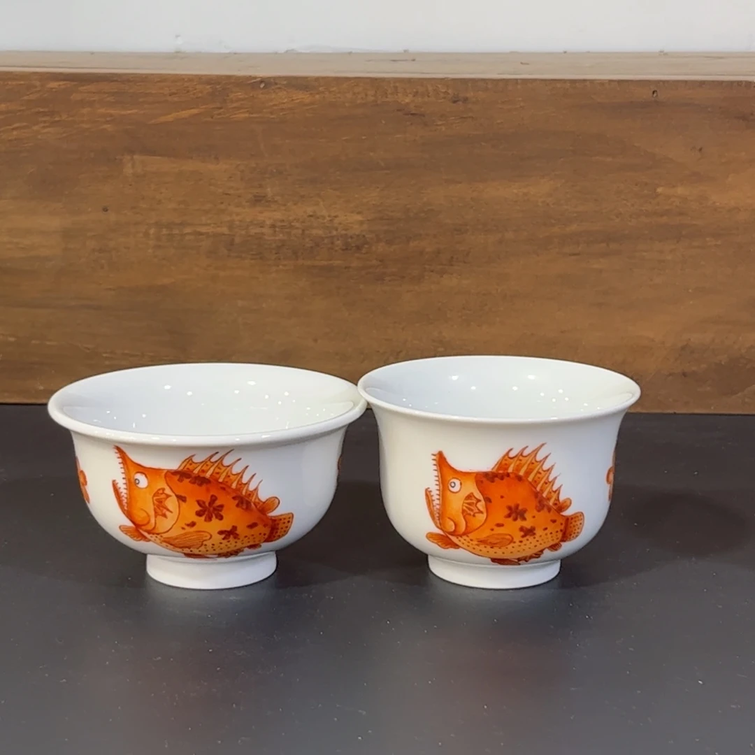 99元一只 矾红桃花鳜鱼杯