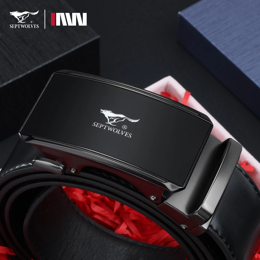 七匹狼真皮腰带男士皮带正品牛皮自动扣裤腰带实用礼物送爸爸男友