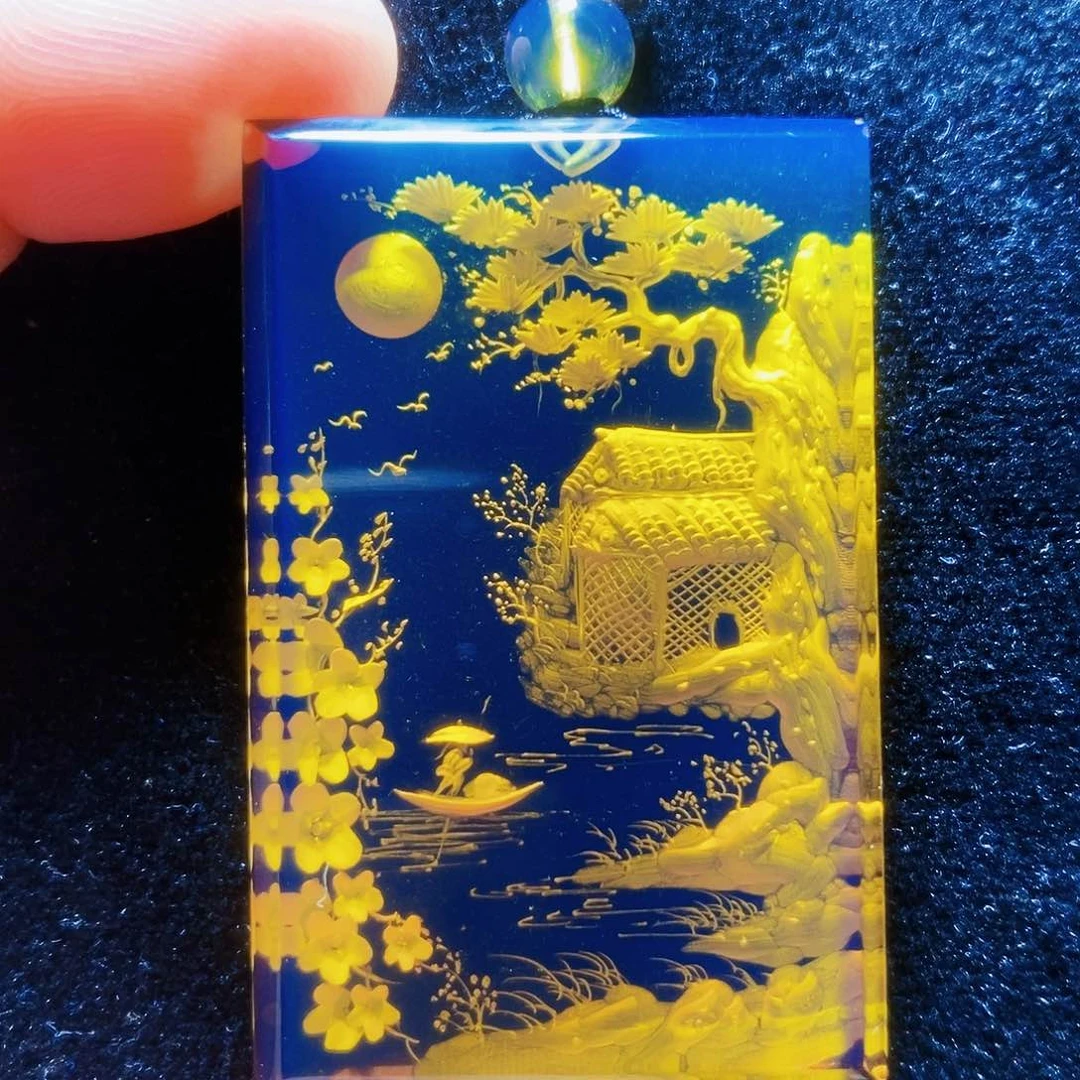 【闪购商品】蓝珀颈饰未镶嵌蓝珀阴雕