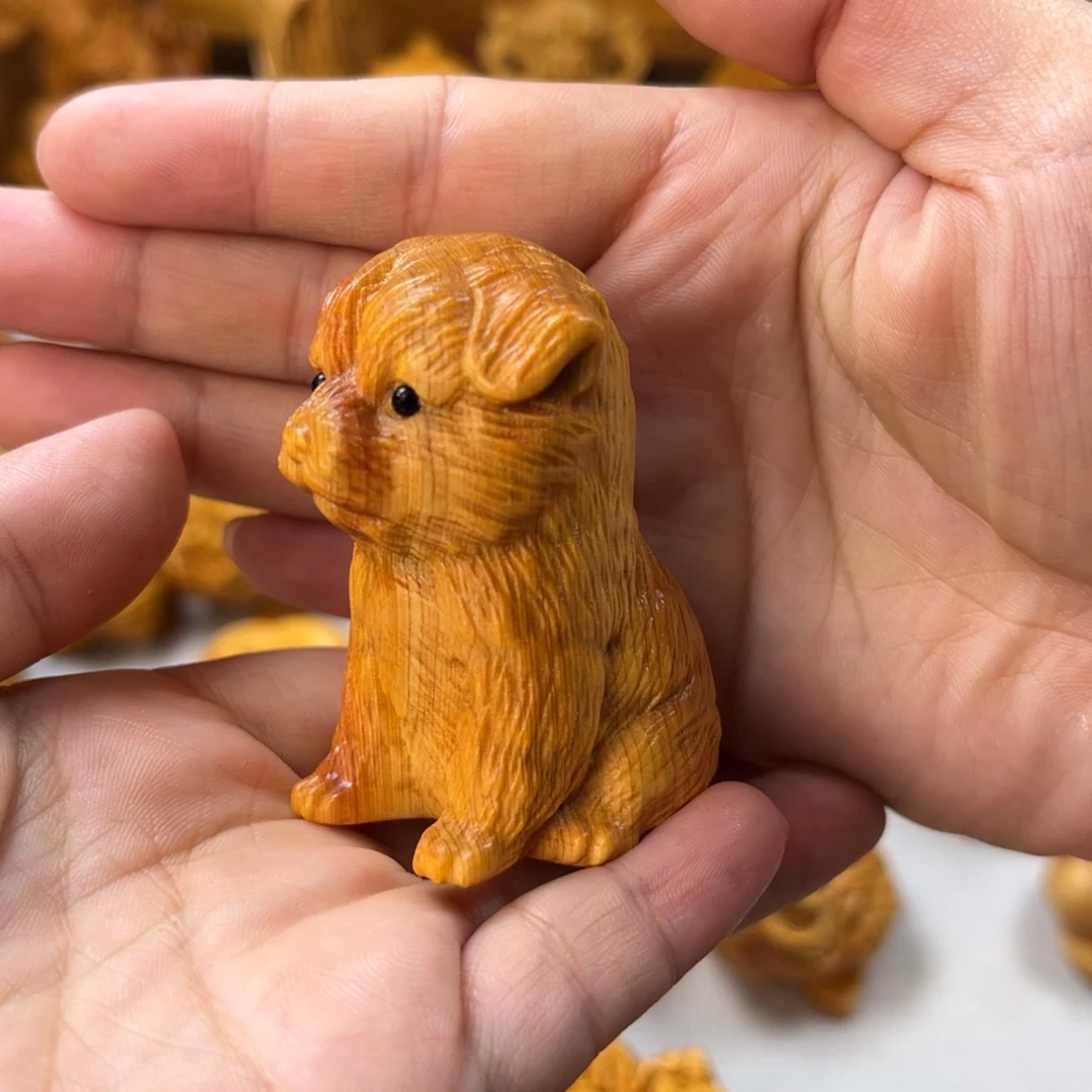 【***】柏木（崖柏）精雕小狗