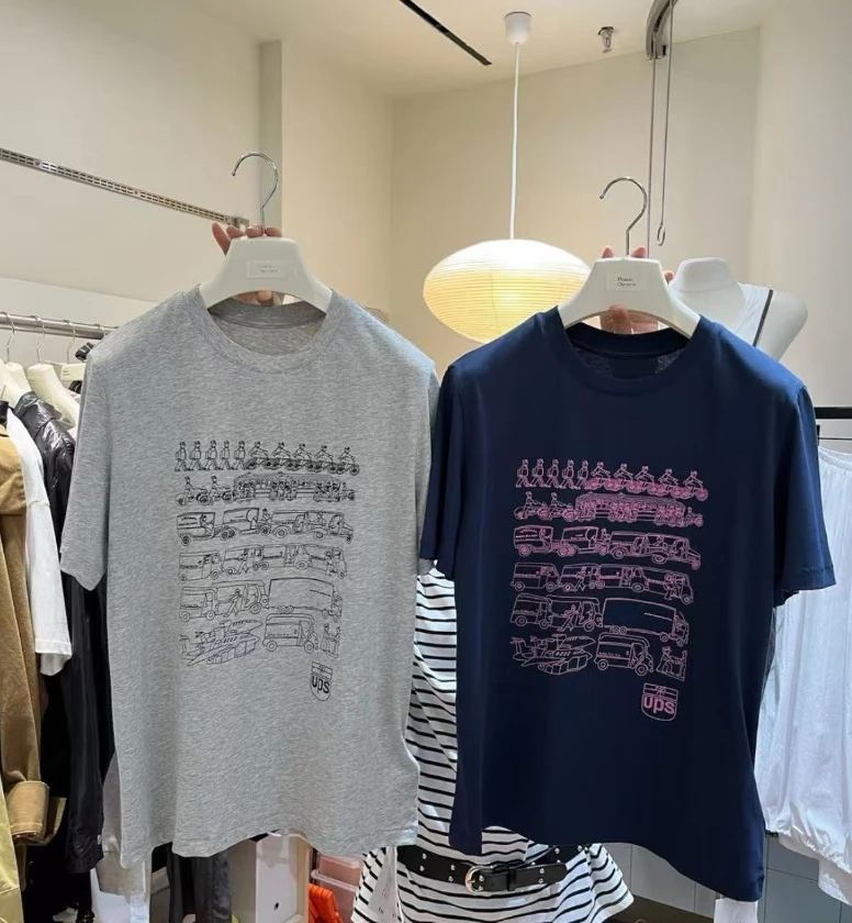 温柔瑶-Trust Me#美式宽松卡通小车印花短袖T#14241