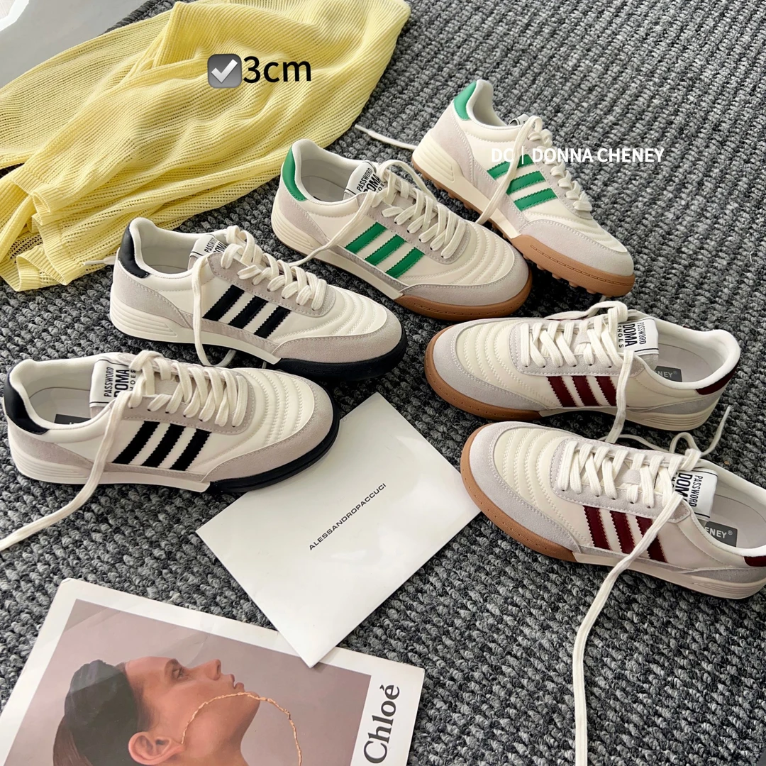 DONNA CHENEY三杠德训2025春夏新款百搭透气舒适运动防滑休闲鞋