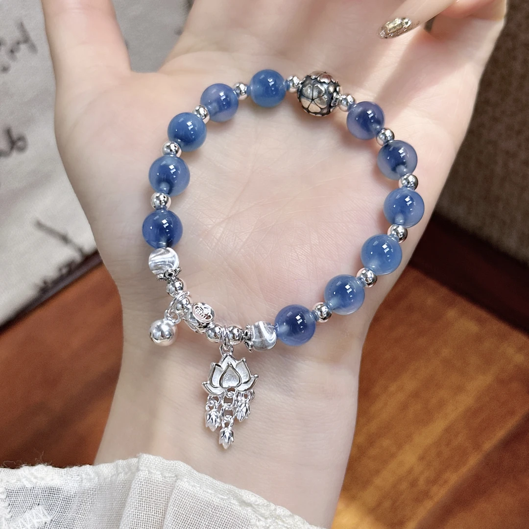 925银手链 蓝色星空手链美开乐时尚手工简约小众百搭银首饰女款