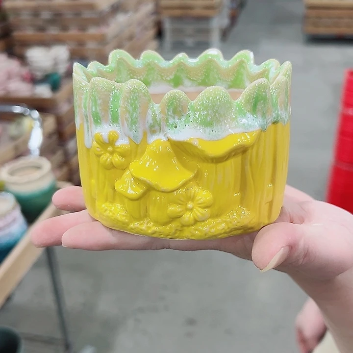 有孔.凑满10元发货多肉陶瓷花盆！