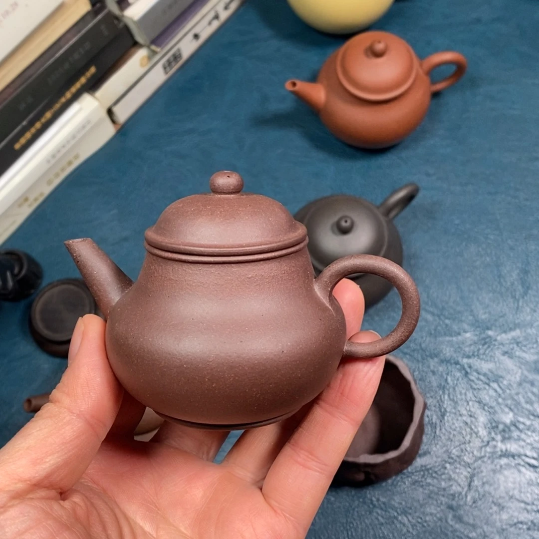 紫砂茶壶底槽青全手工摹古