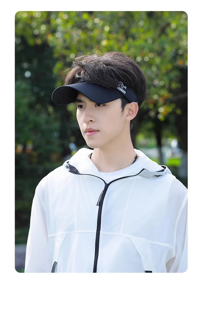 大头围遮阳帽子户外骑行运动冰丝透气防晒防紫外线鸭舌空顶帽子