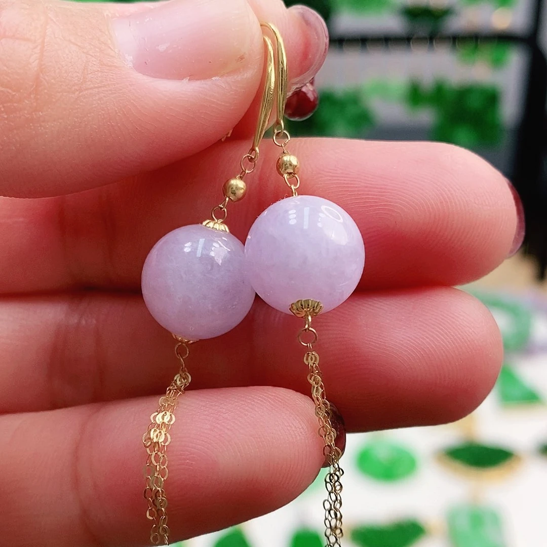 翡翠耳饰18K金镶嵌耳饰