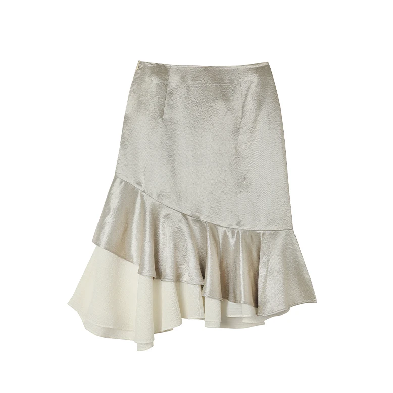 ReneRiva买手店 UHOO WU 不规则下摆醋酸半裙