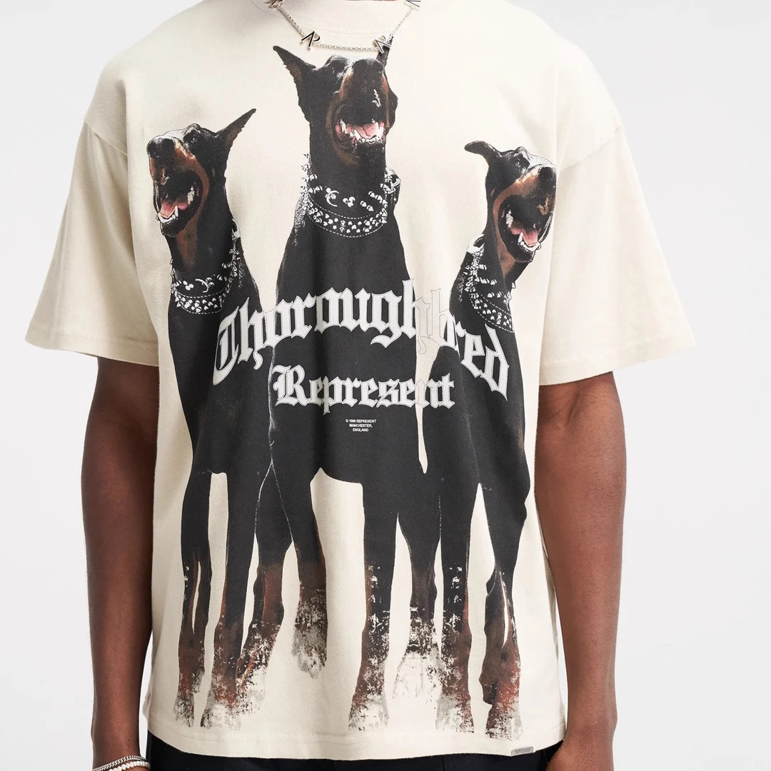 REPRESENT SS25 春夏百搭日常恶犬字母logo印花短袖T恤男女同款