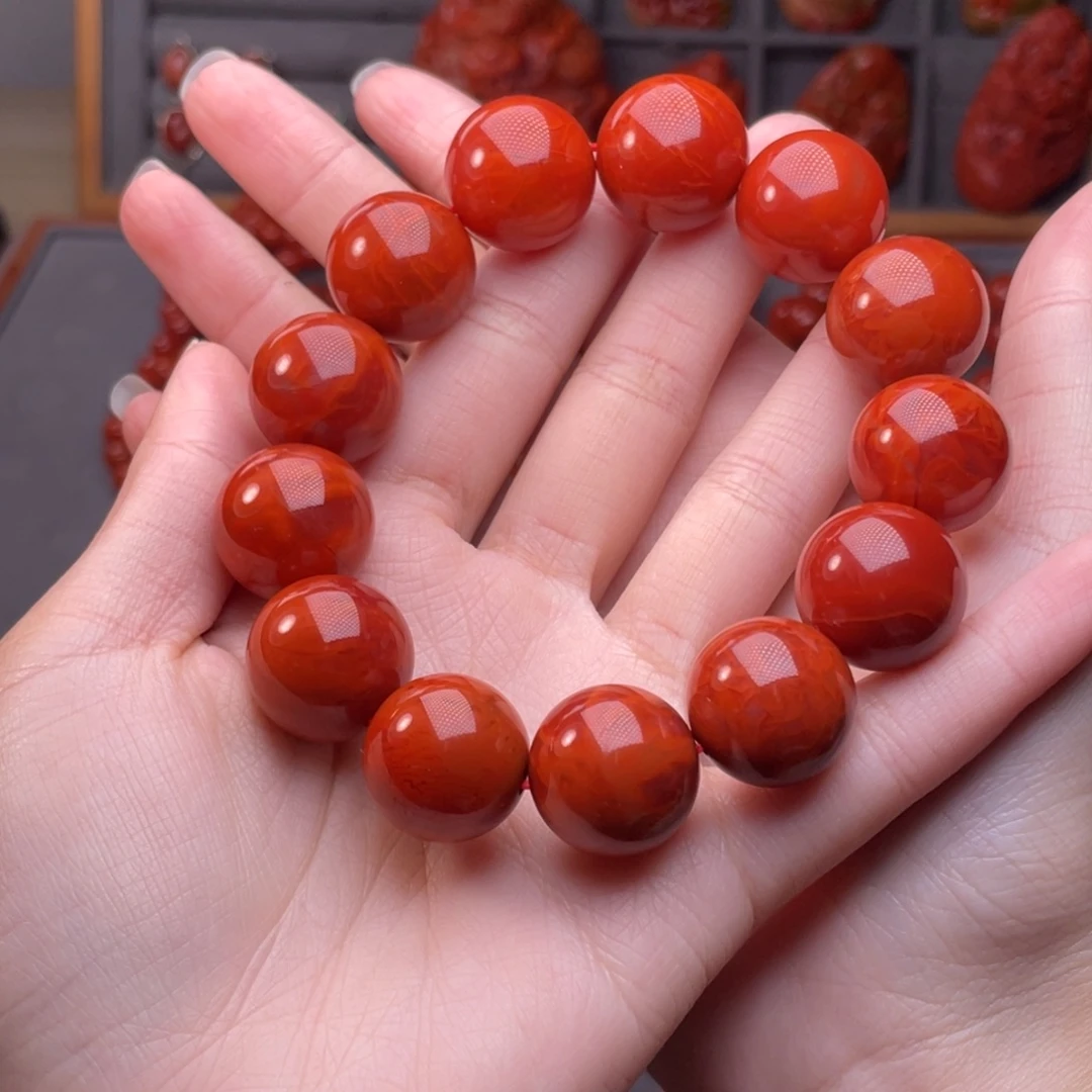 南红玛瑙未镶嵌配饰卡18mm