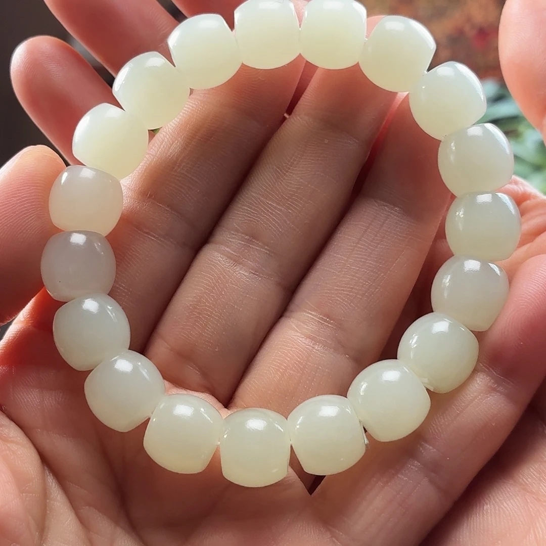 和田玉未镶嵌手串新疆和田玉且末白玉直11/12