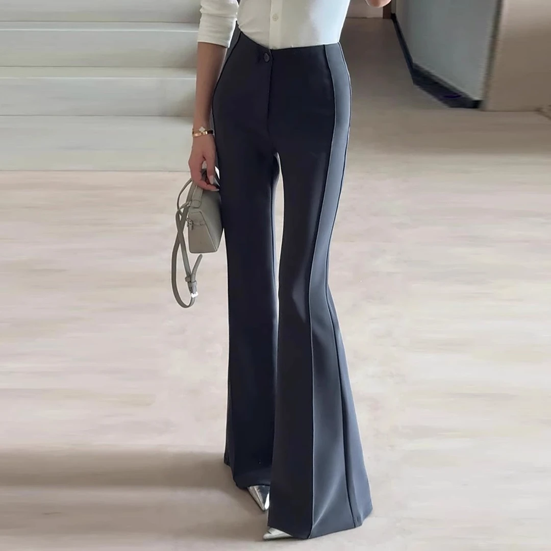 【静谧街巷】小众新款2025灰色高级感早春气质高腰修身显瘦休闲裤女