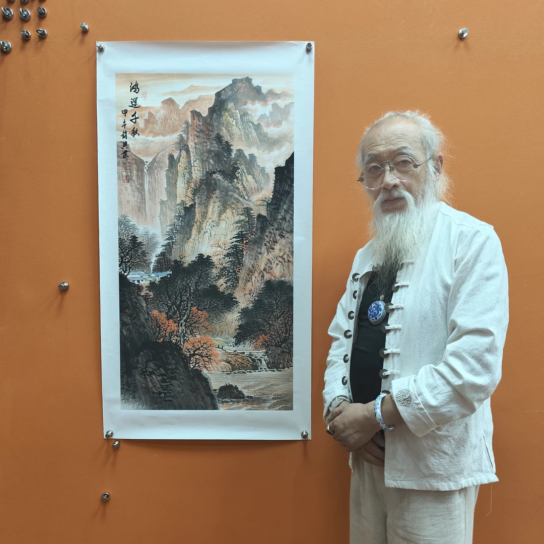 赵兴业《鸿运千秋》三尺竖 100*55cm 托底 古墨堂3