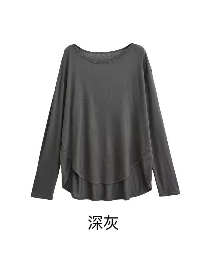 慵懒宽松大版oversize不规则下摆薄透长袖T恤女宽松防晒罩衫上衣