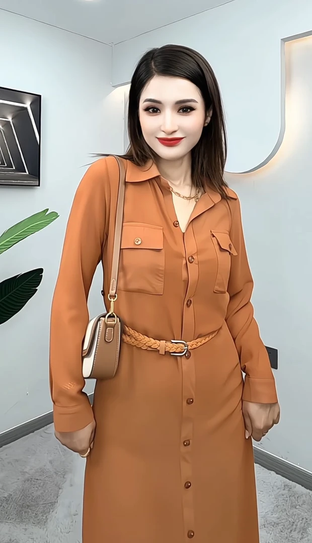 【MAYSAR】时尚休闲两件套连衣裙重工满扣设计款（08）