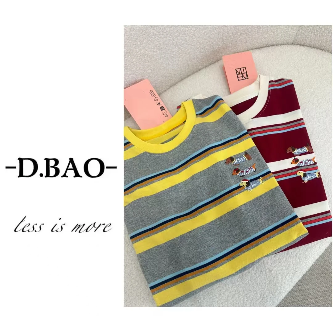 X'Dan-美式复古撞色条纹长袖T004号 614&SSS